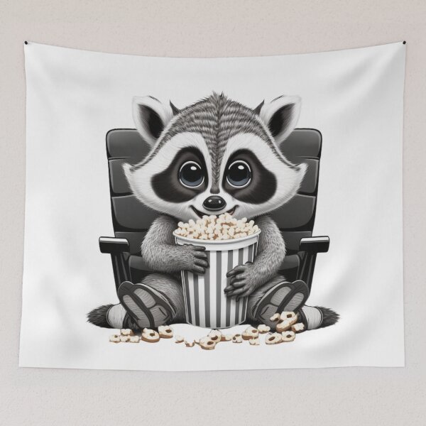 Item preview, Raccoon eating popcorn  designed and sold by Relephants.