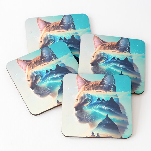 Item preview, Galaxy Cat Double Exposure - Modern Digital Art designed and sold by Ai-michiart.