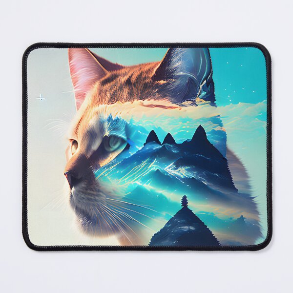 Item preview, Galaxy Cat Double Exposure - Modern Digital Art designed and sold by Ai-michiart.
