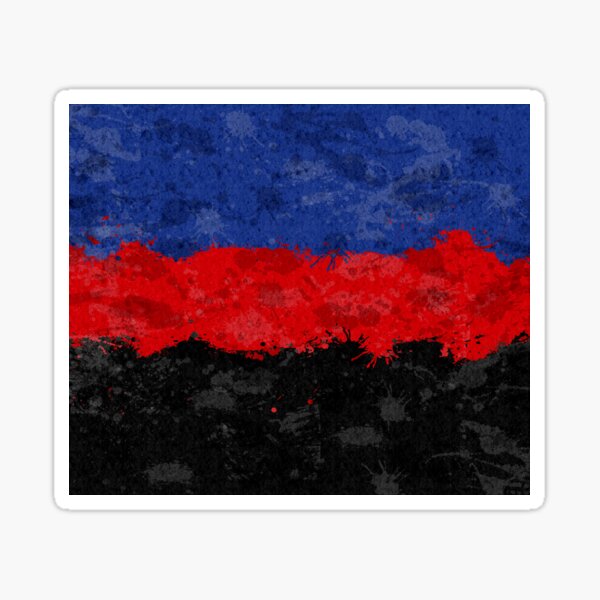 Abstract Paint Splatter Polyamorous Pride Flag Pattern Sticker