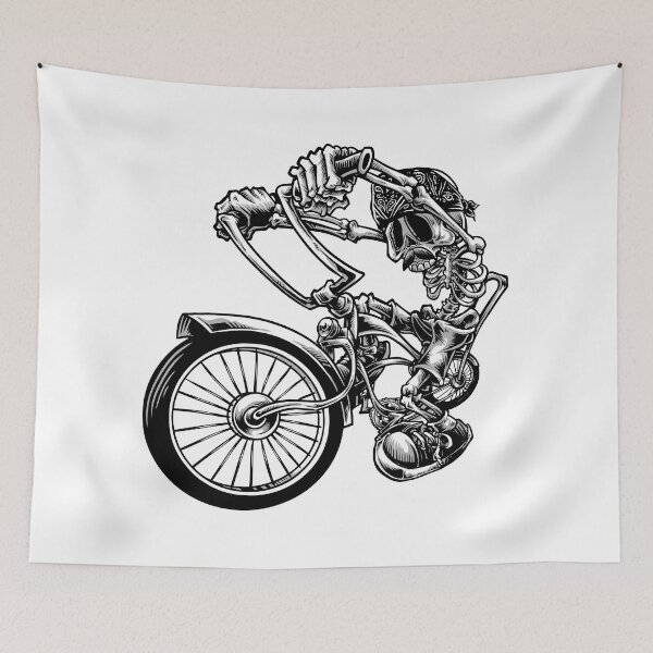 Item preview, low rider bicycle skull illstration designed and sold by infinityind.