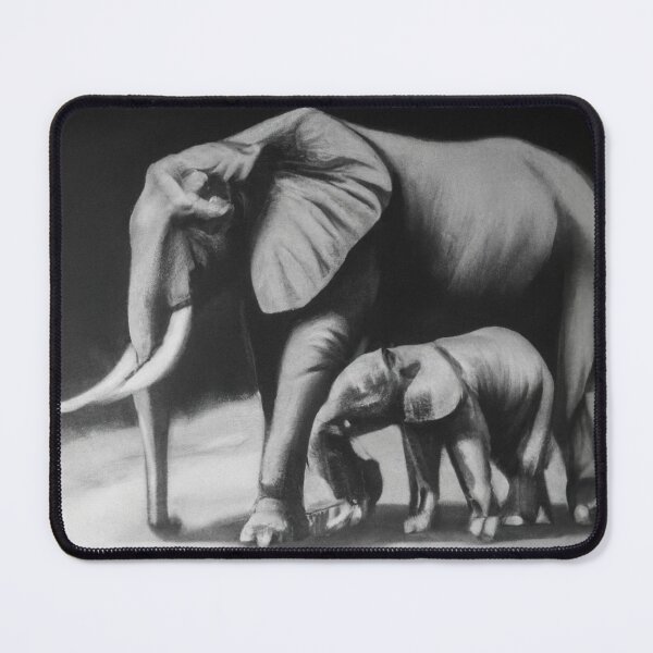 Item preview, Oil painted Elephant mom with his baby designed and sold by patrikkoncz.