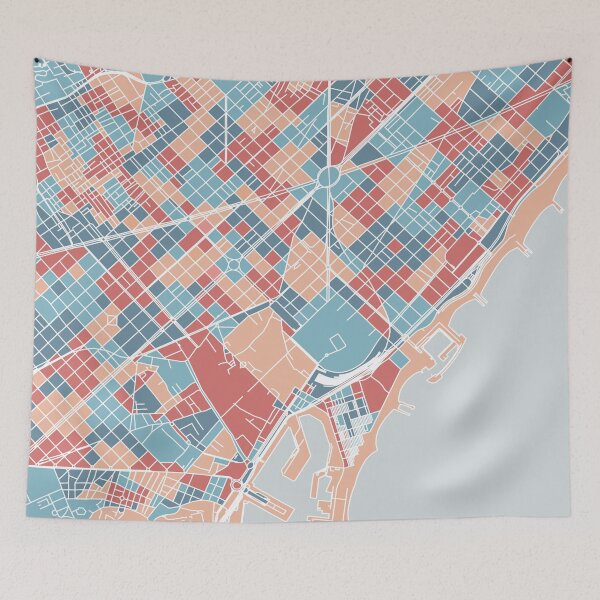Item preview, Barcelona map colorful designed and sold by AnnaGo.