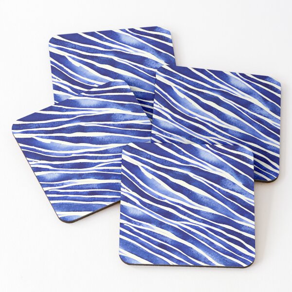 Item preview, Blue and white lines and strokes pattern design No2 designed and sold by angelisart.