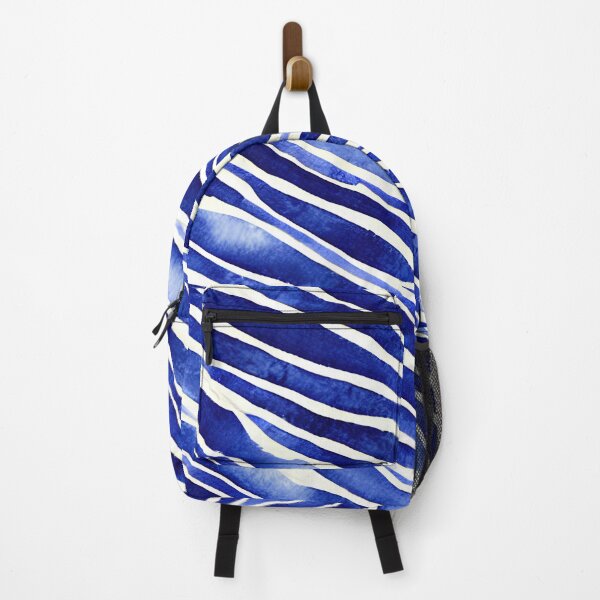 Item preview, Blue and white lines and strokes pattern design No2 designed and sold by angelisart.