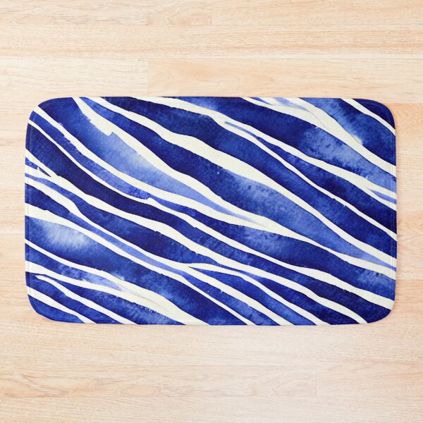 Item preview, Blue and white lines and strokes pattern design No2 designed and sold by angelisart.