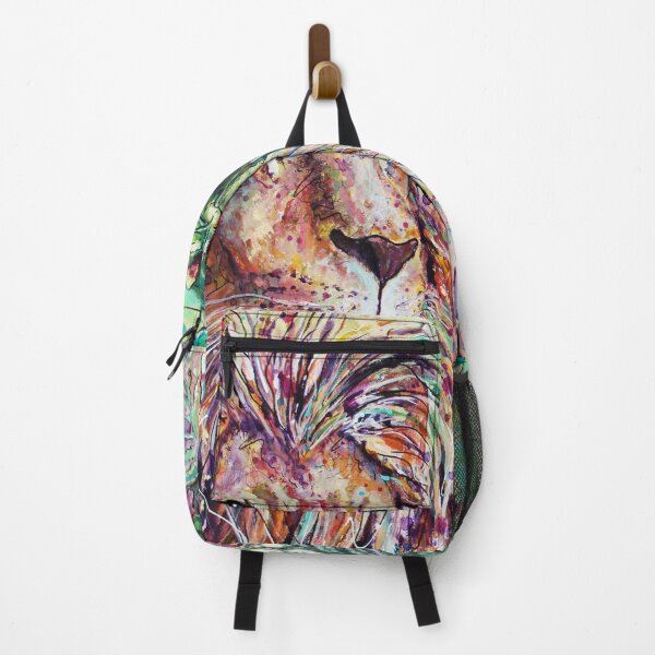 Africa Lion Artwork Acrylic Abstract Art Backpack