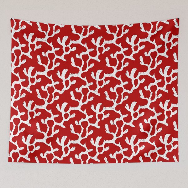 Item preview, Repeating Pattern | White and Red Abstract Finger Coral designed and sold by TMBTM.