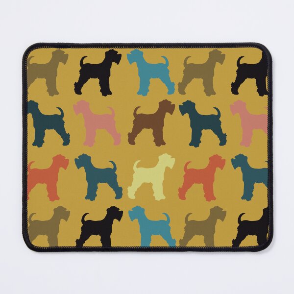 Item preview, Bright Vintage Miniature Schnauzers on mustard Dog Pattern designed and sold by NattyDesigns.