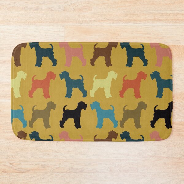 Item preview, Bright Vintage Miniature Schnauzers on mustard  Dog Pattern designed and sold by NattyDesigns.
