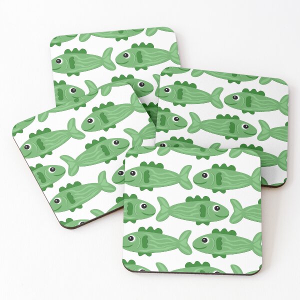 Item preview, Green cute fishes on a white background  designed and sold by Aveatim.