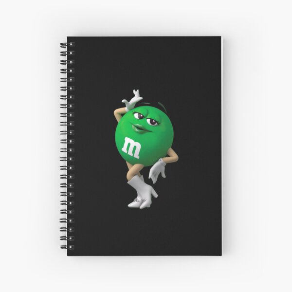 Green M&M character Hardcover Journal for Sale by Trasarual
