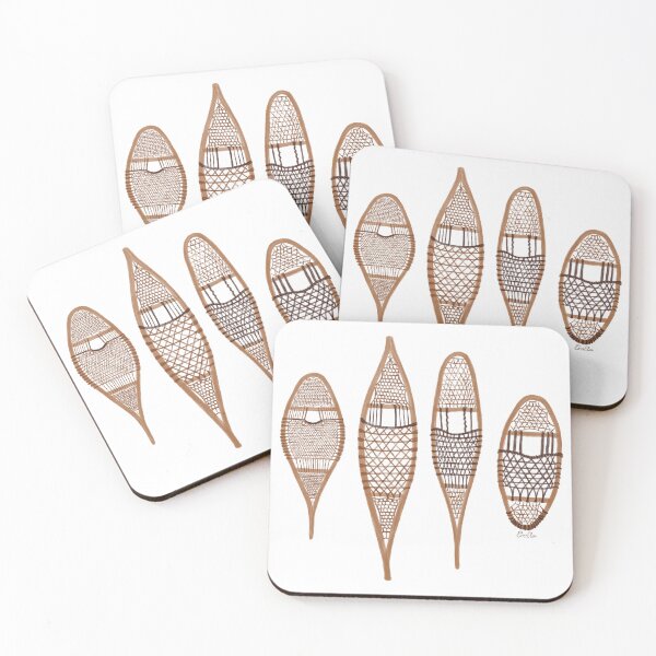 Item preview, Wooden Snowshoes Print - traditional snowshoes, Indigenous Snowshoe styles designed and sold by EcoElsa.