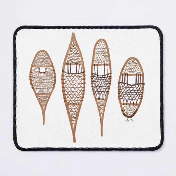 Item preview, Wooden Snowshoes Print - traditional snowshoes, Indigenous Snowshoe styles designed and sold by EcoElsa.