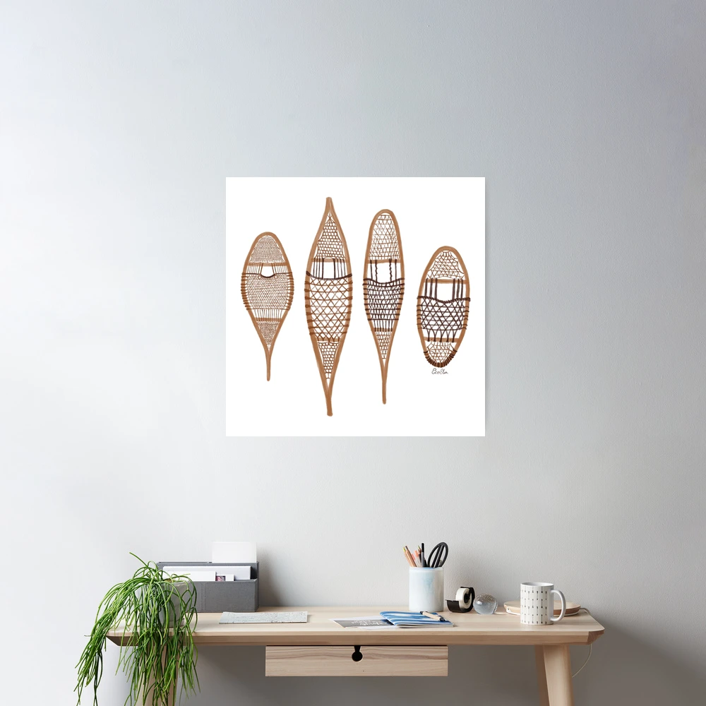 Wooden Snowshoes Print traditional snowshoes, Indigenous