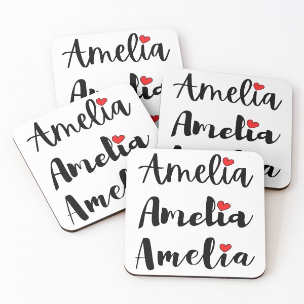 Item preview, Amelia Name Cute Mini Heart Triple Fonts designed and sold by 27th-Tee.