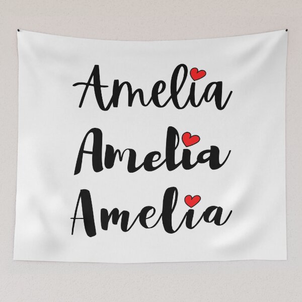 Item preview, Amelia Name Cute Mini Heart Triple Fonts designed and sold by 27th-Tee.