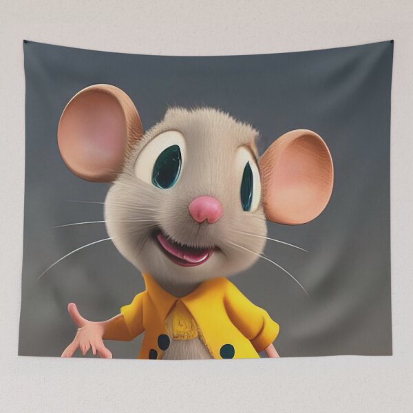 Item preview, Cute mouse in a yellow jacket illustration designed and sold by lalylaura.