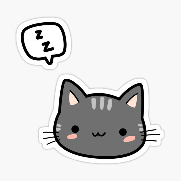 Sleepy Cat Sticker For Sale By Xactoshop Redbubble 5345