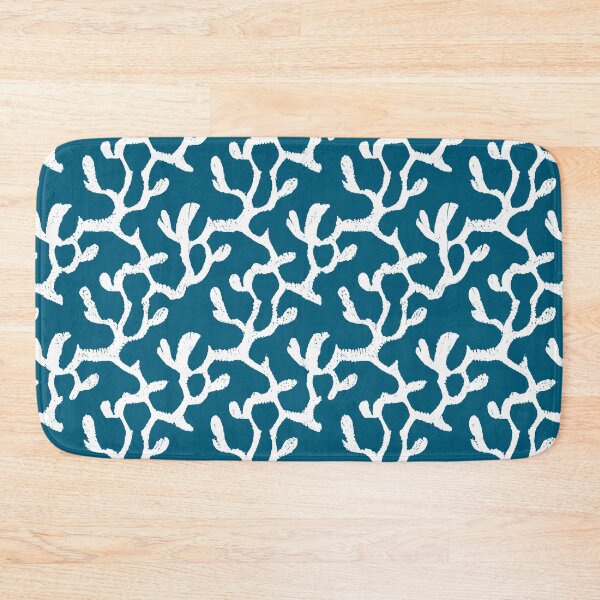 Item preview, White and Blue Abstract Finger Coral Repeating Pattern designed and sold by TMBTM.