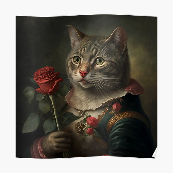 Oil Painting Cat T-Shirt  Funny Cat-Inspired Art for Hilarious