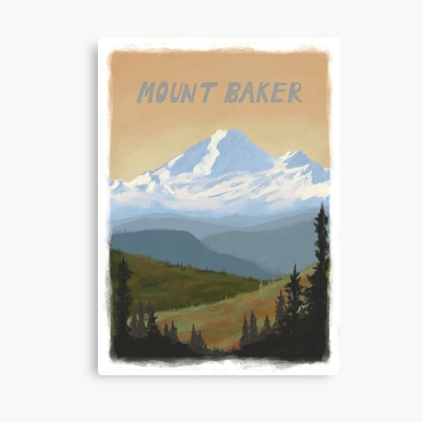 Mount Baker with White Border Canvas Print