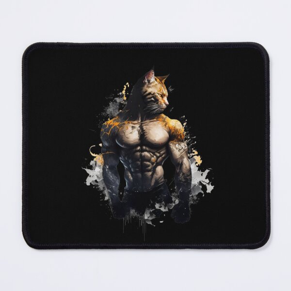 Item preview, Boxing Trained Cat With Muscle Yellow Eye Looking Wild Angry BodyBuilding designed and sold by adembulut.