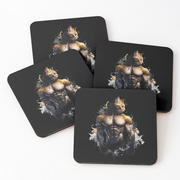 Item preview, Boxing Trained Cat With Muscle Yellow Eye Looking Wild Angry BodyBuilding designed and sold by adembulut.