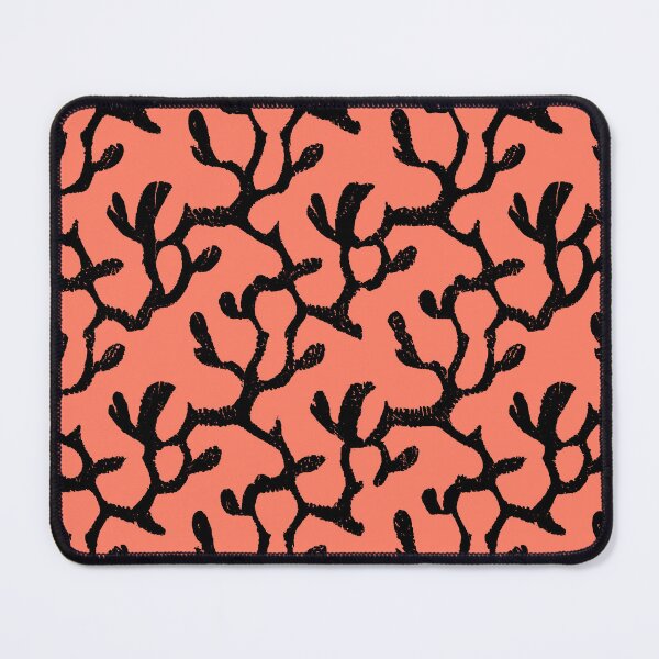 Item preview, Black and Coral Pink Abstract Repeating Pattern designed and sold by TMBTM.