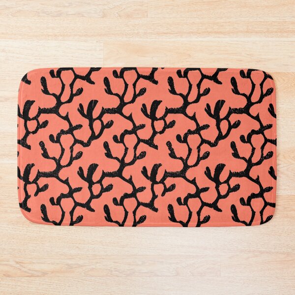 Item preview, Black and Coral Pink Abstract Repeating Pattern designed and sold by TMBTM.