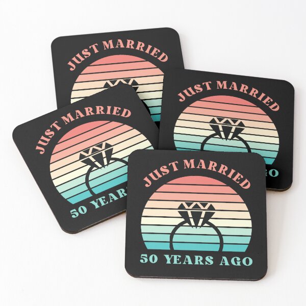 Item preview, Copy of Just Married  50 Years Ago Retro Sunset designed and sold by SiYDesigns.