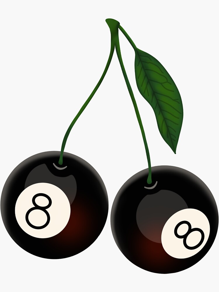 Aesthetic 8-Ball Cherries  Sticker for Sale by cloudvity