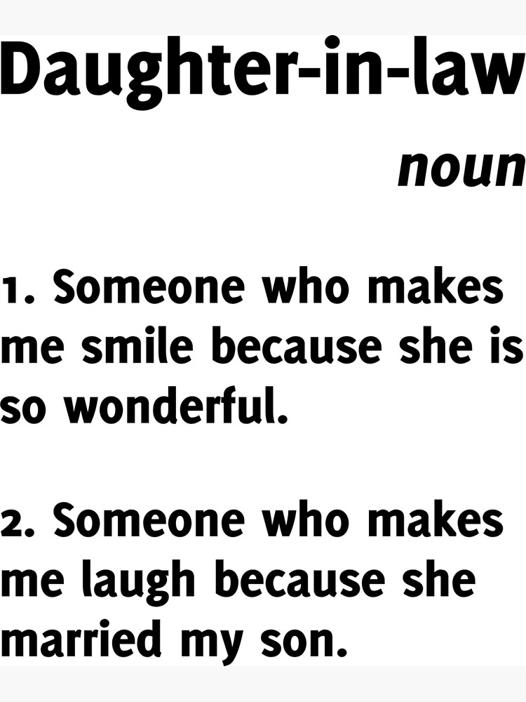 "Daughterinlaw Definition Funny Tee" Poster for Sale by artvia