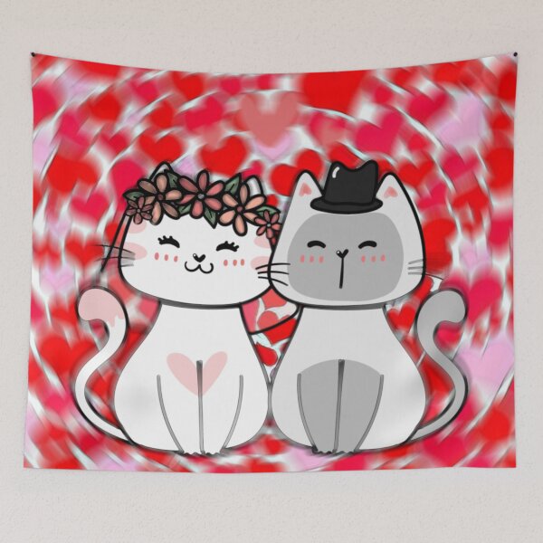 Item preview, cats in love designed and sold by RESISTORART.