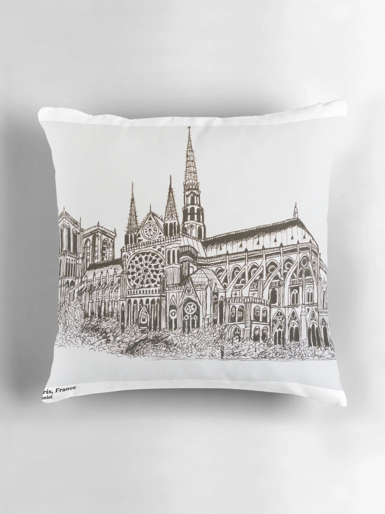 Aperçu 3 sur 4. Coussin avec l'œuvre Paris créée et vendue par ROB51.