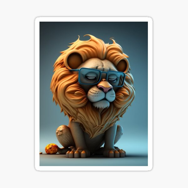 Item preview, Lion with spectacles designed and sold by Muhammad-Saad.