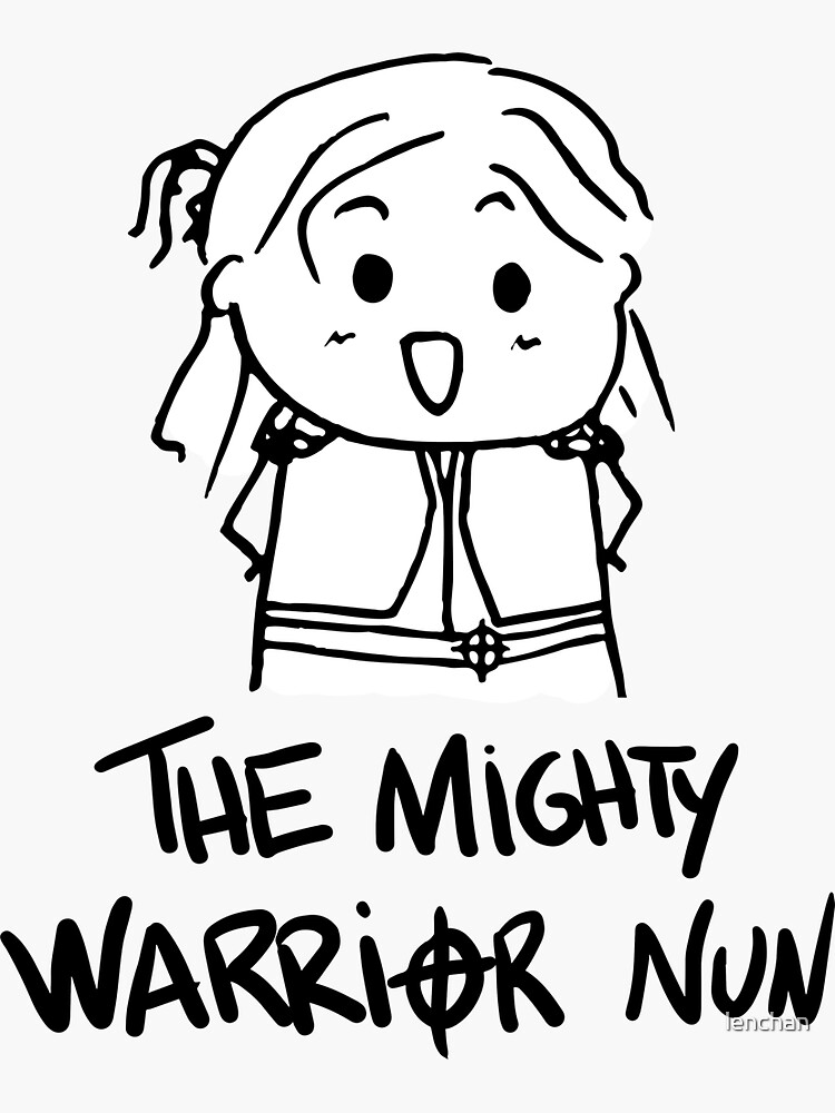 "The Mighty Warrior Nun" Sticker for Sale by lenchan Redbubble