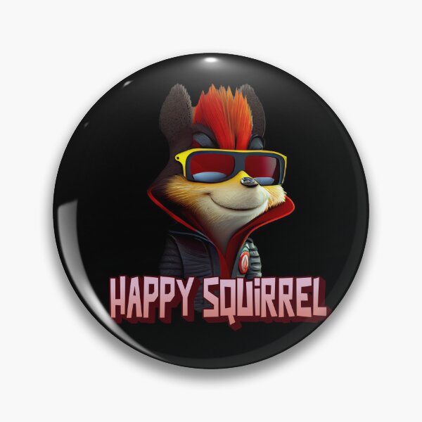 Item preview, Super Cute Cool Punk Squirrel "Happy Squirrel" designed and sold by WackyWorldArt.