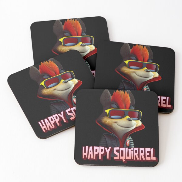 Item preview, Super Cute Cool Punk Squirrel "Happy Squirrel" designed and sold by WackyWorldArt.