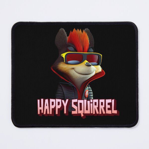 Item preview, Super Cute Cool Punk Squirrel "Happy Squirrel" designed and sold by WackyWorldArt.