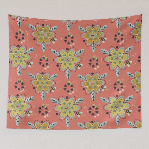 Item preview, Hum of Spring (Coral) designed and sold by ElephantShoe.