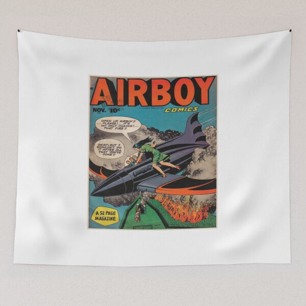 Artikelvorschau, AIRBOY Vintage Comics (Dame auf dem Flügel eines Flugzeugs) entworfen und verkauft von ForecastVSN.
