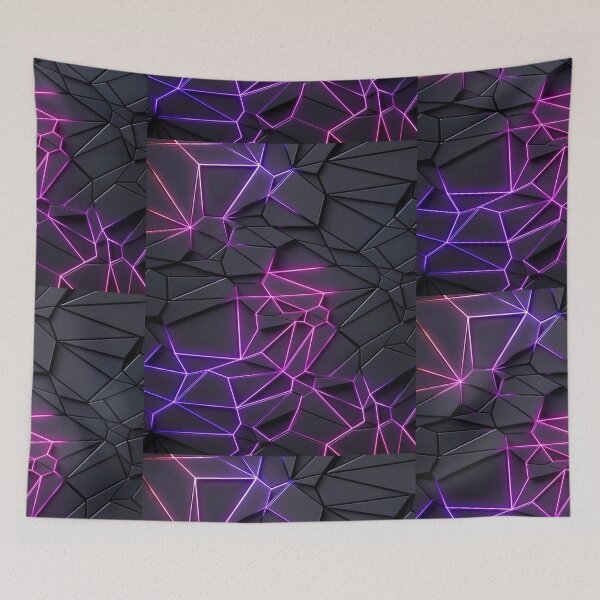 Item preview, id66-2, Navy and Pink Shine, three-dimensional, crystal and broken glass, geometric pattern, leon light design, Gray tones, Color Leon lights, broken particle design designed and sold by bcbutika.