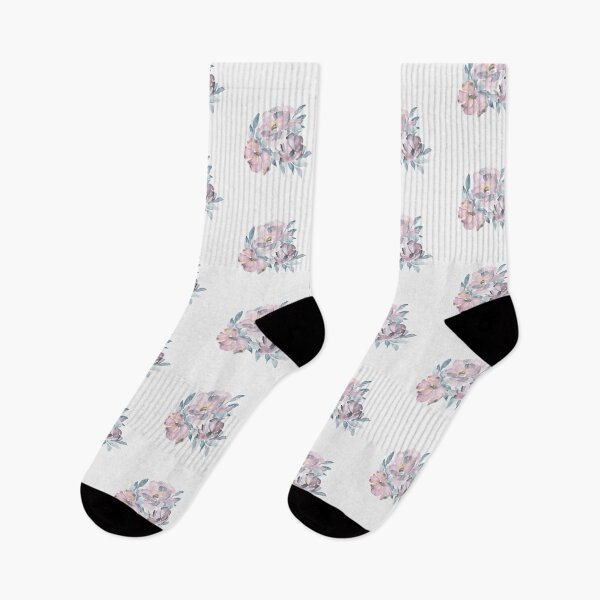 Item preview, Watercolor of pink and purple flowers designed and sold by marufemia.