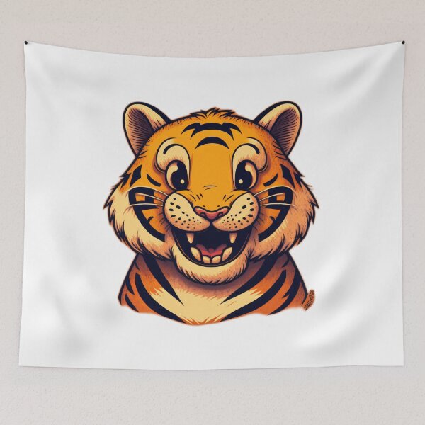 Item preview, Cute Happy Tiger designed and sold by Left-Hand-Tree.