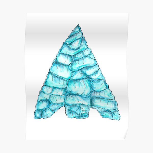 Blue Watercolor Arrowhead Poster