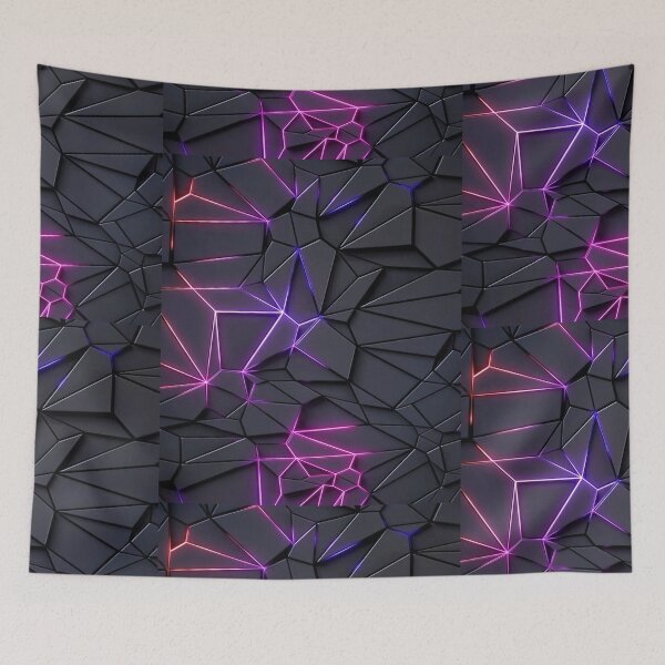 Item preview,  id66-1, Gray Pink Navy Neon shine, three-dimensional, crystal and broken glass, geometric pattern, leon light design, Gray tones, Color Leon lights, broken particle design designed and sold by bcbutika.