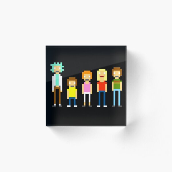 Rick and Morty Pixel Acrylic Block