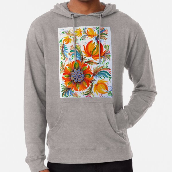 Sunny Flowers Watercolor Painting Lightweight Hoodie