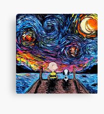 Snoopy Starry Night Canvas Print